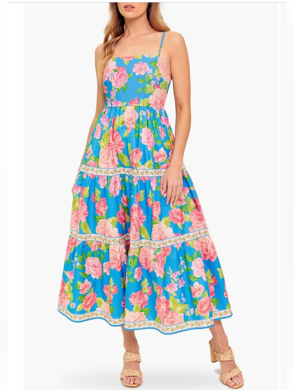 NWOT FLYING TOMATO Floral Print Cotton Maxi Dress